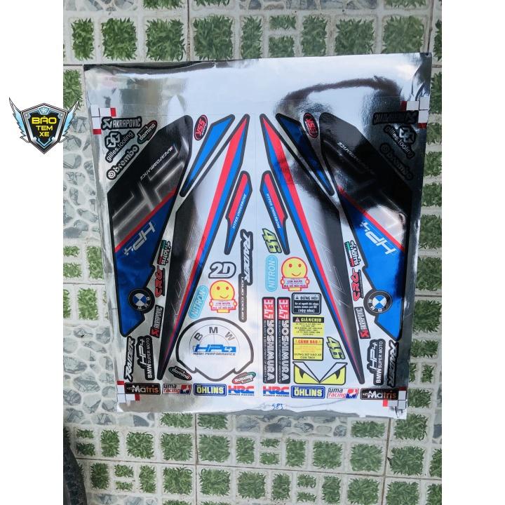 Tem rời dán xe raider fi hp4 chất liệu Crom