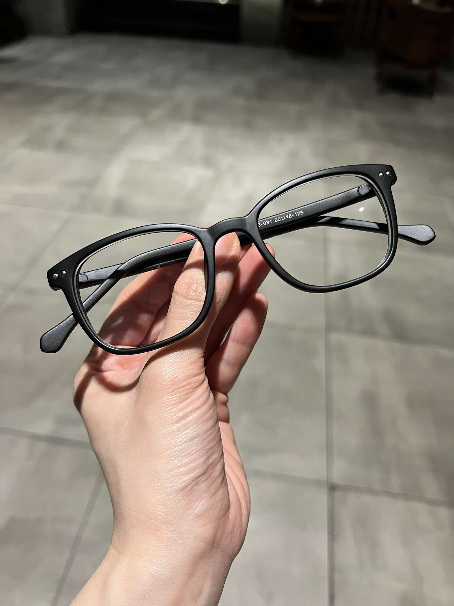 Gọng Kính, Kính Mắt Vuông Unisex Gọng Nhựa Đen