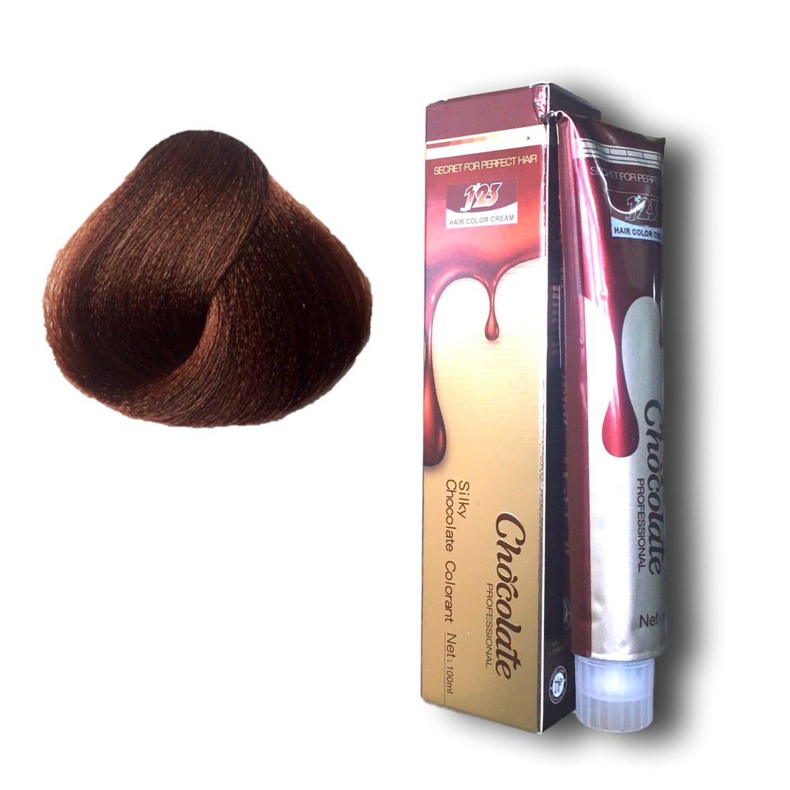 Thuốc nhuộm tóc màu nâu Socola ánh vàng  123 Chocolate Color Cream 100ml