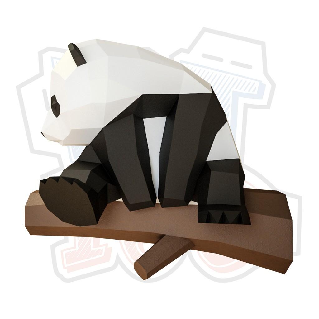 Mô hình giấy 3D Gấu trúc leo cây ver 2