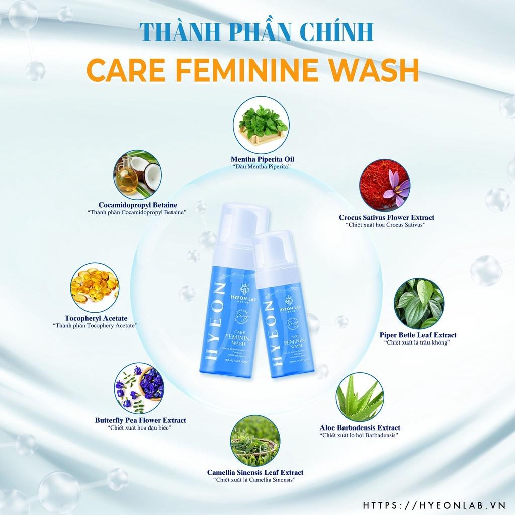 Dung Dịch vệ sinh Care Feminine Wash | Hyeon Lab| cô bé HỒNG-THƠM-KHÍT, Vệ sinh, chống viêm, kháng khuẩn, duy trì độ ẩm