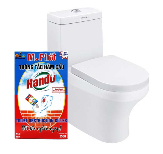 Combo 4 gói bột thông tắc bồn cầu bể phốt xuất khẩu Hando 250Gr [Đổ định kì để có kết quả cao]