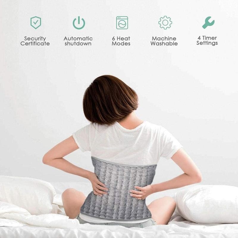 Đệm Sưởi Ấm Giảm Đau Vật Lý Trị Liệu Electric Heating Pad Warmer 6 Heat Settings Back Pain Cramps Relief Home