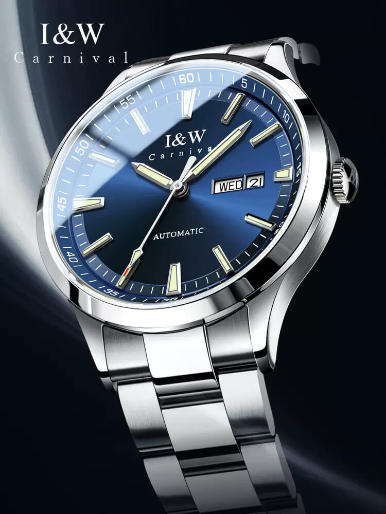 Đồng hồ nam chính hãng IW CARNIVAL IW622G-1 Kính sapphire ,chống xước ,Chống nước 30m ,Bảo hành 24 tháng,Máy cơ (Automatic),dây kim loại thép không gỉ 316L, thiết kế đơn giản dễ đeo