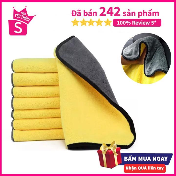 Khăn lau xe hơi cao cấp 2 mặt - khăn lau ô tô đa năng siêu bền, siêu rẻ