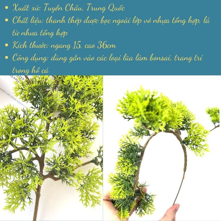 Cành tùng giả, cành thông làm cây trang trí,cụm lá tùng la hán làm cây bonsai,decor tiểu cảnh