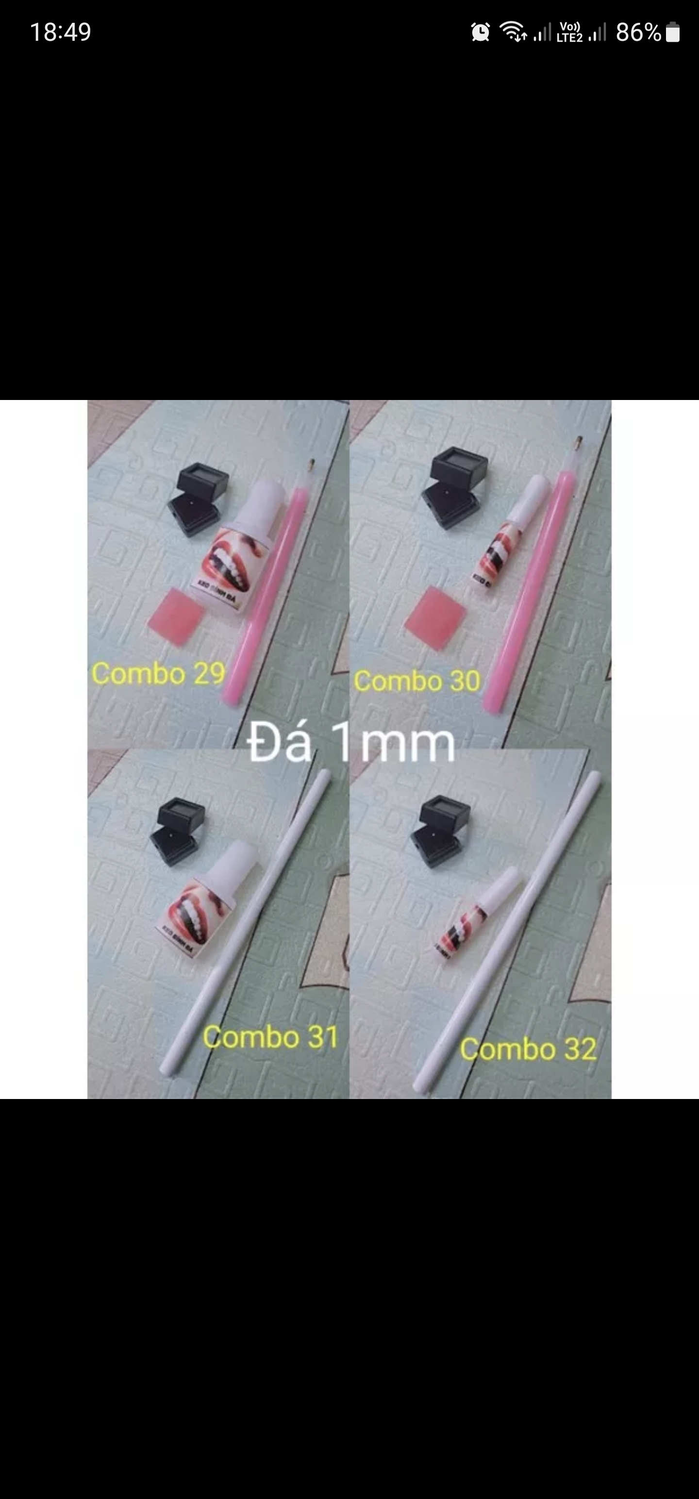Combo đá đính răng chân nhọn.