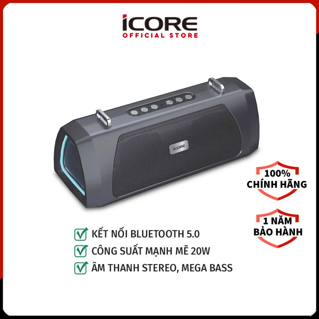 Loa Bluetooth có đèn iCore B500 - Hàng Chính Hãng