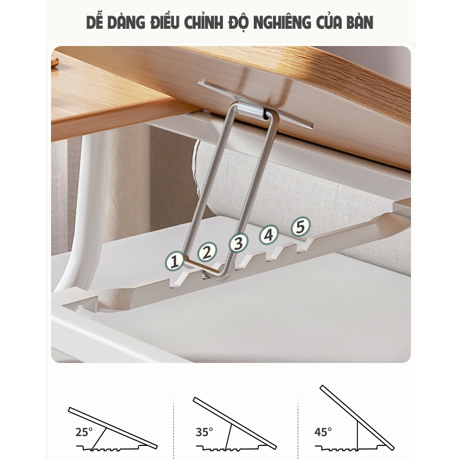 Bàn Học Gấp Gọn Thông Minh Điểu Chỉnh Mặt Nghiêng, Bàn Học Sinh Gấp Gọn Ngồi Bệt Có Khay Để Cốc Nước