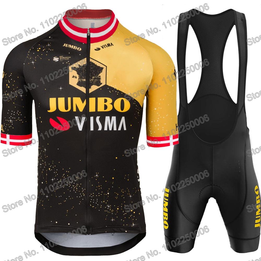 2023 Jumbo Visma Chuyến Lưu Diễn Pháp TDF Đi Xe Đạp Quần Áo Đan Mạch Bỉ Slovenia Bộ Quần Áo Đạp Xe Xe Đạp Đường Bộ Áo Sơ Mi Phù Hợp Với MTB Maillot Color: 8 Size: XXS