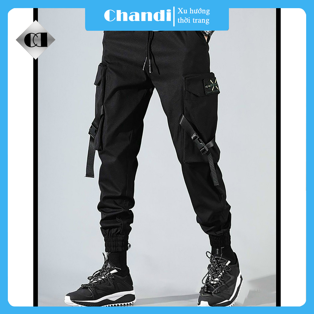 Quần Jogger Nam thể thao túi hộp thương hiệu Chandi, chất kaki dày dặn bo chân xu hướng mới nhất 2021 CT3
