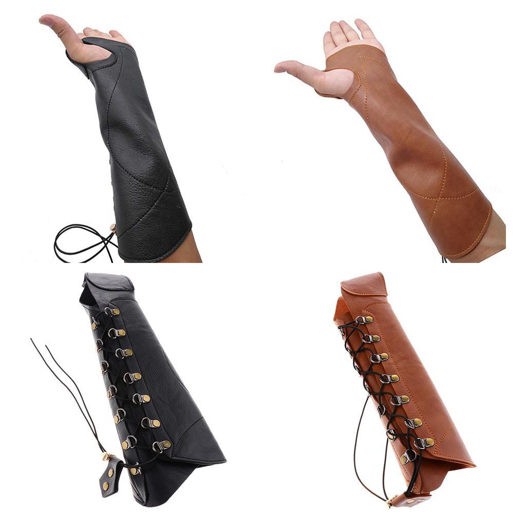Adjustable Archery Arm Guard, Pu Leather for Recurve Compound Long Bow Hunting