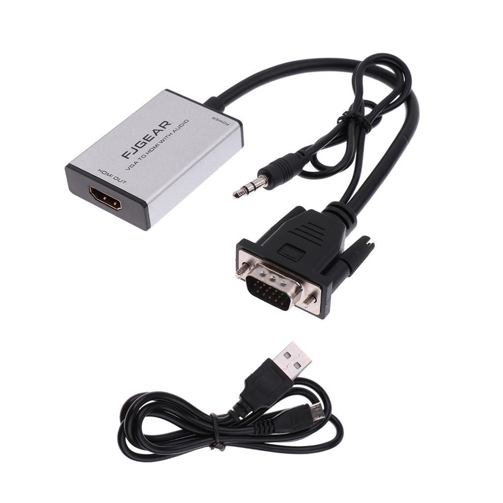 VGA to HDMI Converter Output 1080P Male to Female Cable Adapter
