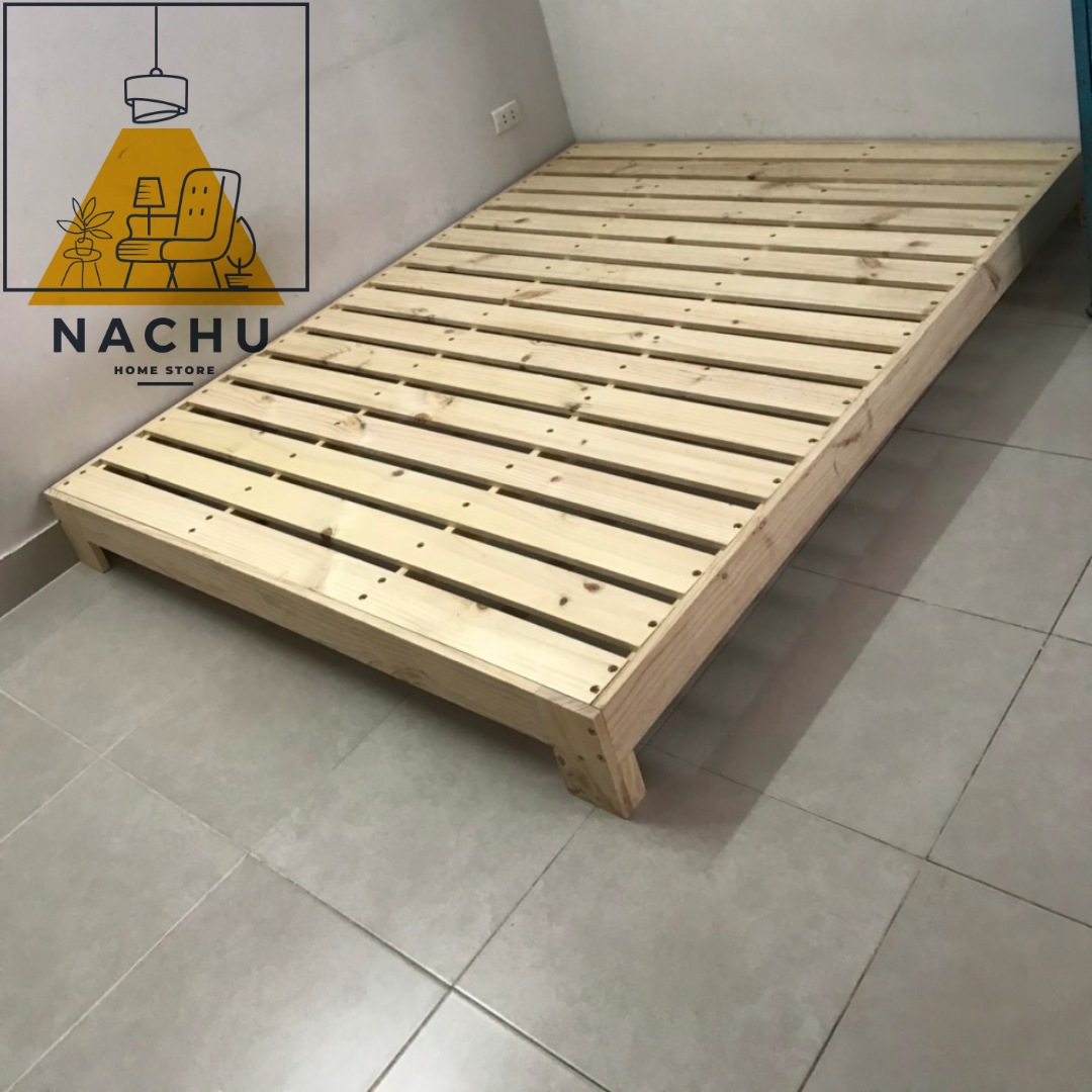 Giường Ngủ Gỗ Thông Hộp Đủ Kích Thước Cao 20cm Nachu Home Store