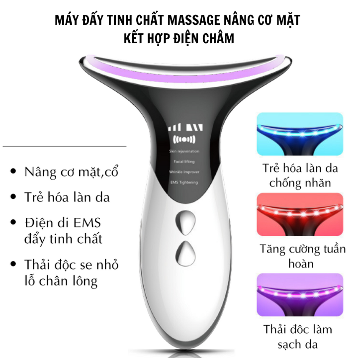 Máy đẩy tinh chất massage nâng cơ mặt kết hợp điện châm EMS 4D Sothing, xóa nếp nhăn và trẻ hóa làn da- Hàng chính hãng