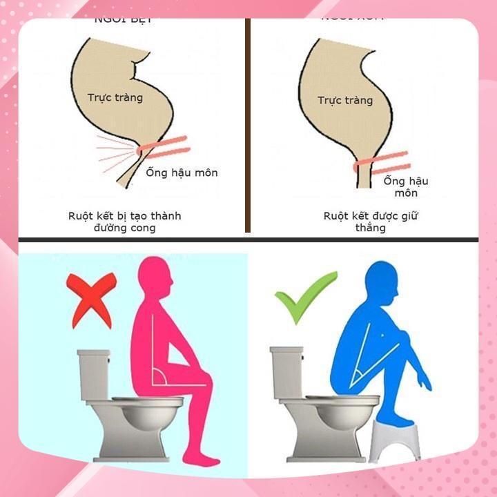 Ghế kê chân toilet, bồn cầu chống tao bón Việt Nhật, chống trơn trượt