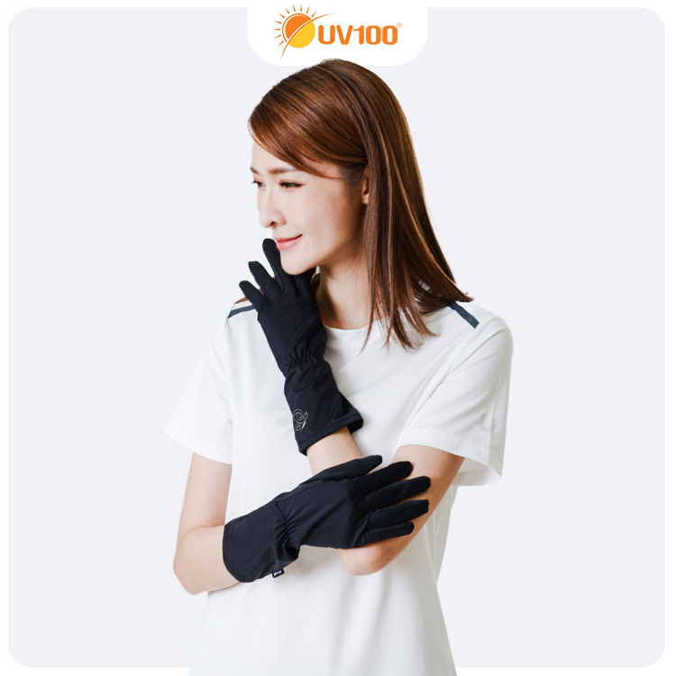 Găng tay chống nắng nữ UV100 UPF50+ chất vải mềm mại, thoáng mát, kháng khuẩn KC21346