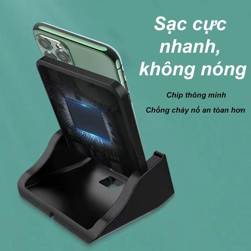 Đế Sạc Điện Thoại Không Dây Cao Cấp Tiện Lợi, Sạc Nhanh Di Dộng Thông Minh Chân Đế Đứng Có Thể Tháo Rời Đa Năng