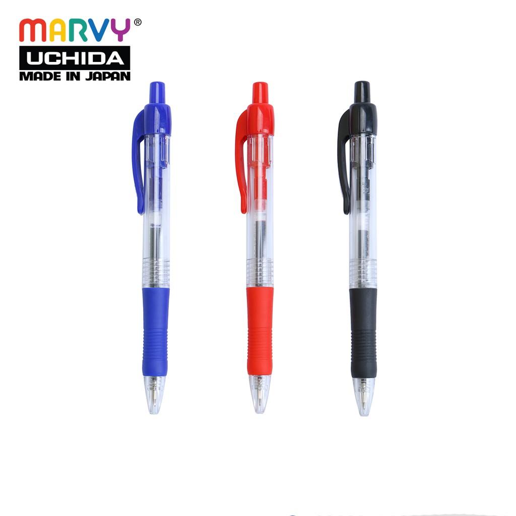 Combo 3 Bút bi bấm mực Đức MARVY RB7 ngòi 0.7 mm (xanh đỏ đen)