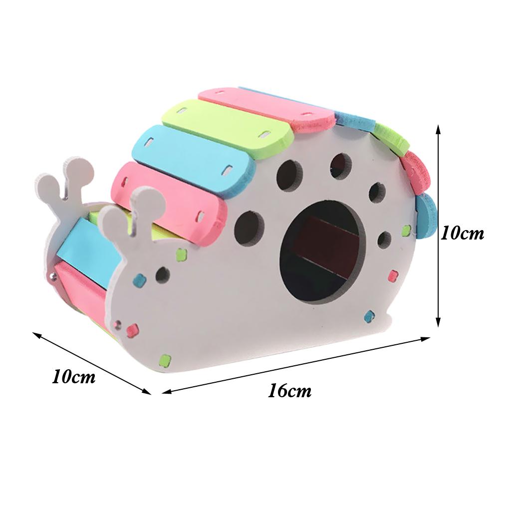 Pet Small Animal Hamster Hideout SNAIL House Wooden Hut Play Chew Toy