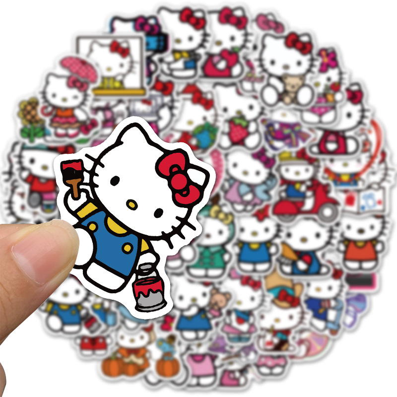 Sticker 50 miếng hình dán Hello Kitty setB