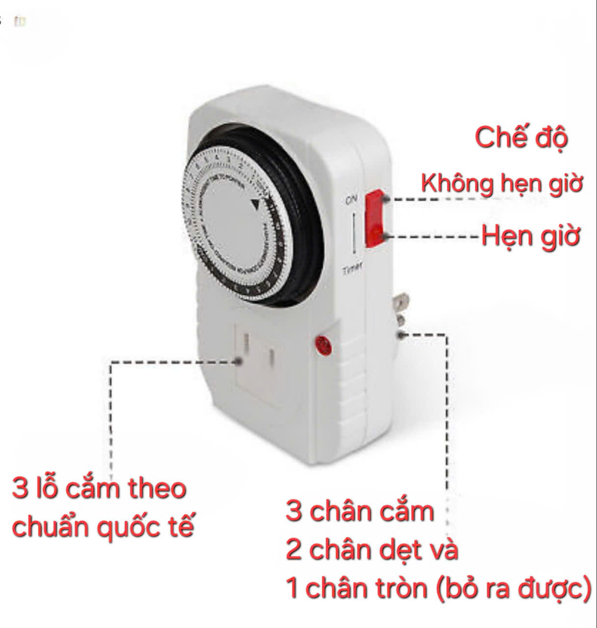 Bộ Hẹn Giờ Chạy Cơ, Phích Cắm Hẹn Giờ, Hàng Thái, Tự Động Bật Tắt 24h Trong Mọi Ngày, Tiện dụng và Bền Bỉ, Takyhome 8617