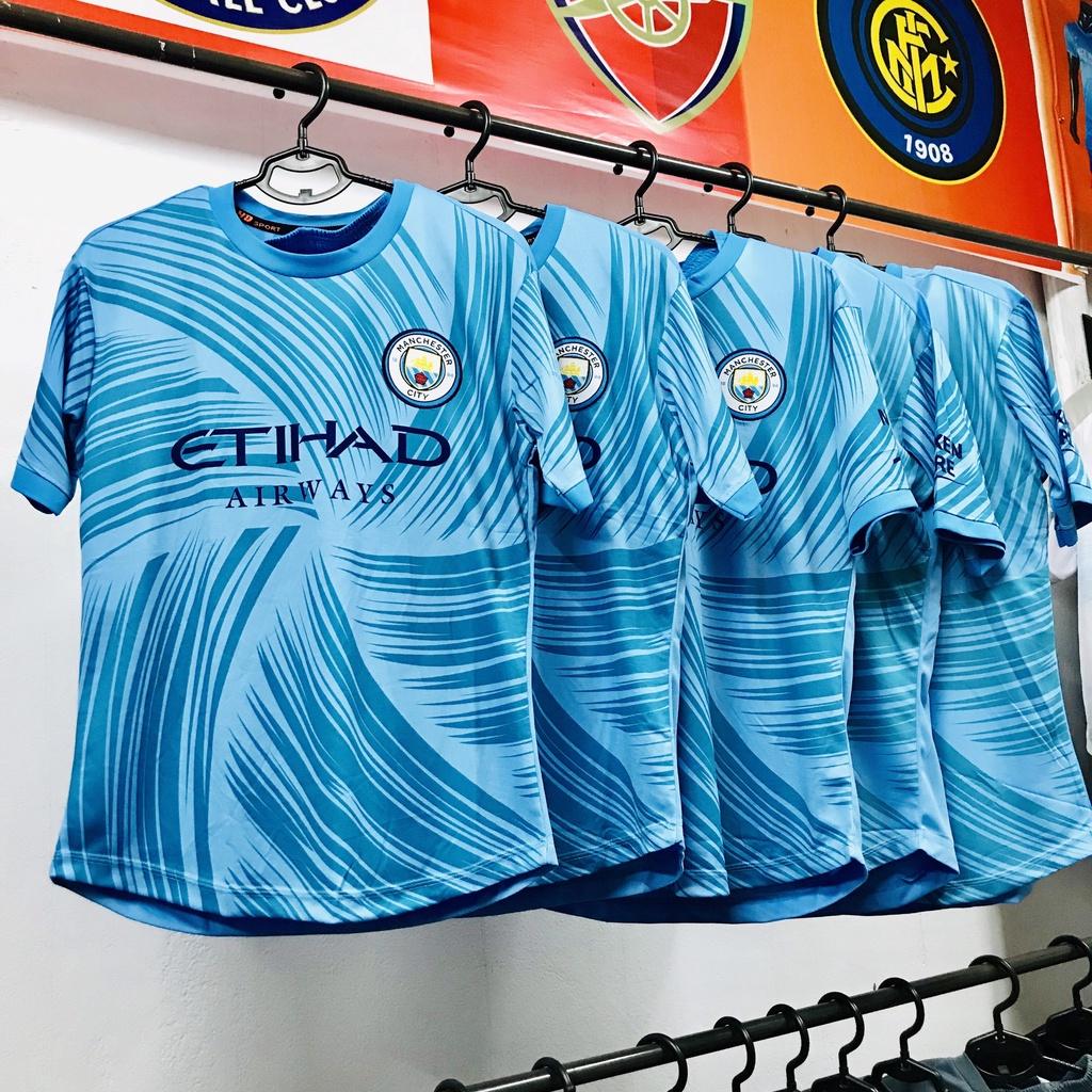CLB Manchester City mẫu áo đá bóng cao cấp chất vải gai lạnh thấm hút mồ hôi tốt