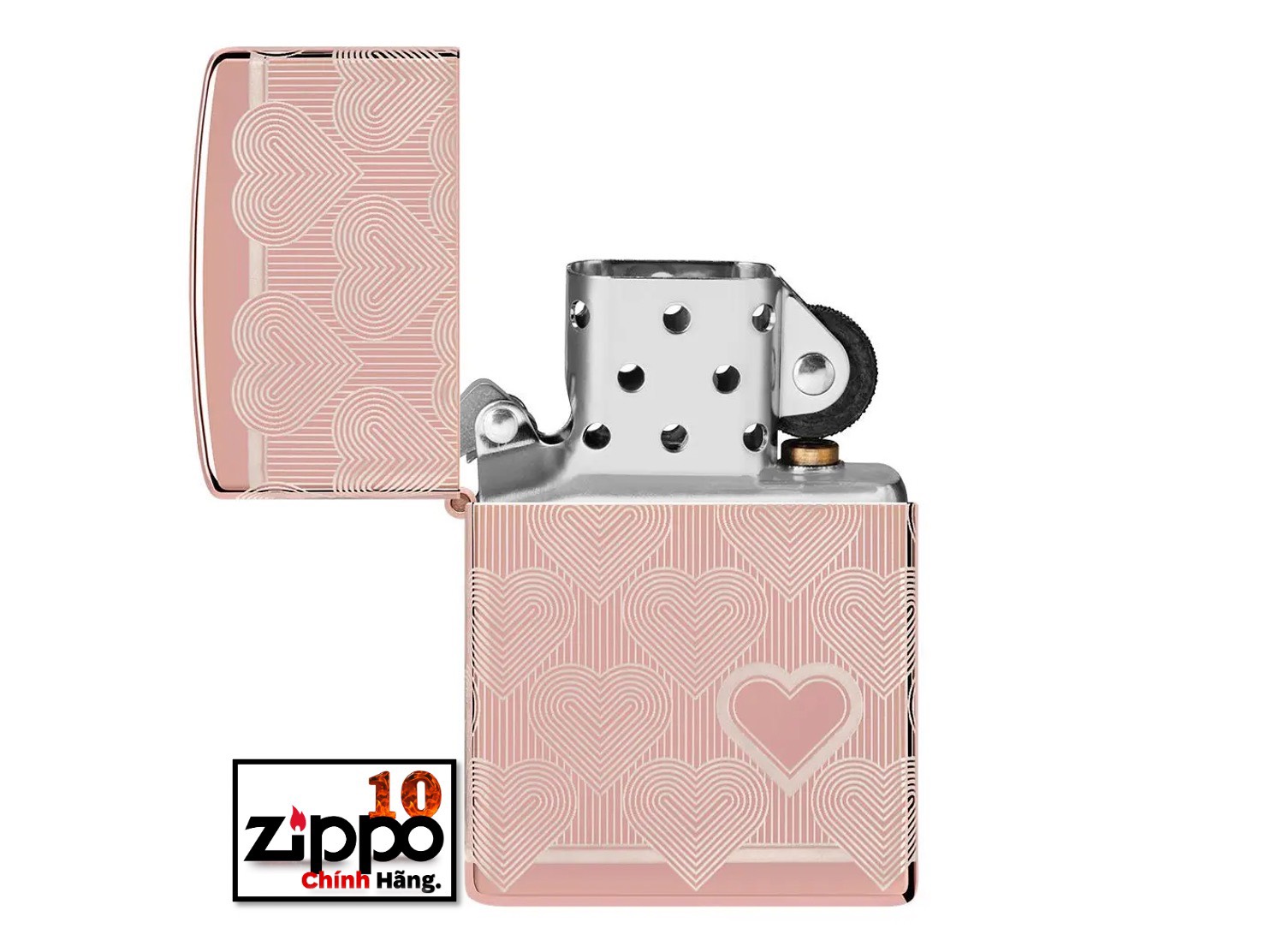 Bật lửa ZIPPO 49811 Heart Design - Chính hãng 100%