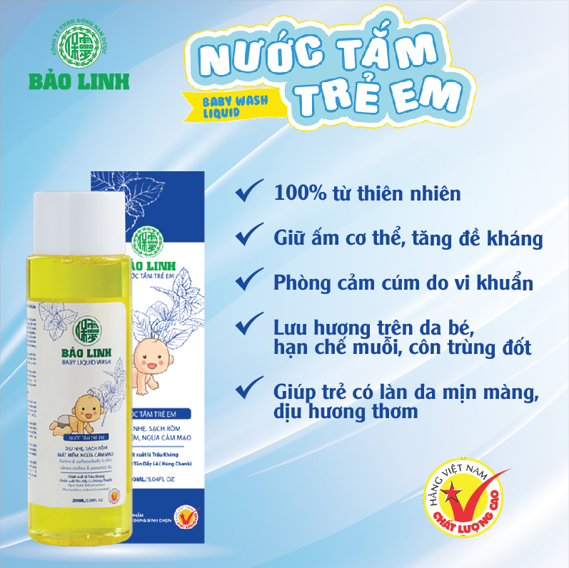 Nước Tắm Tinh Dầu Bảo Linh Dành Cho Trẻ Em 70ml