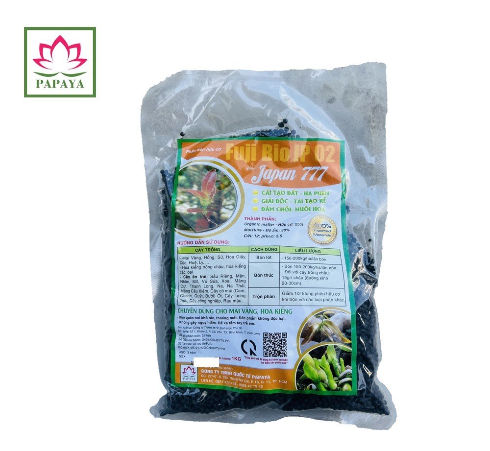 Phân bón hữu cơ Japan 777 viên 1kg Cải tạo đất-Tái tạo rễ-Nuôi hoa