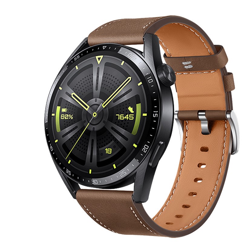 Dây Da Classic Leather Kai Dành Cho Huawei Watch 4 Watch 4 Pro Gt4 Gt3 Pro Gt3 46Mm Gt2 Gt Runner Huawei Watch 3 Watch 3 Pro Galaxy Watch 46Mm Size 22Mm - Hàng Chính Hãng - Nâu Nhạt