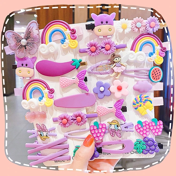 Set 12-14 kẹp tóc cho bé dễ thương nhiều mẫu lựa chọn