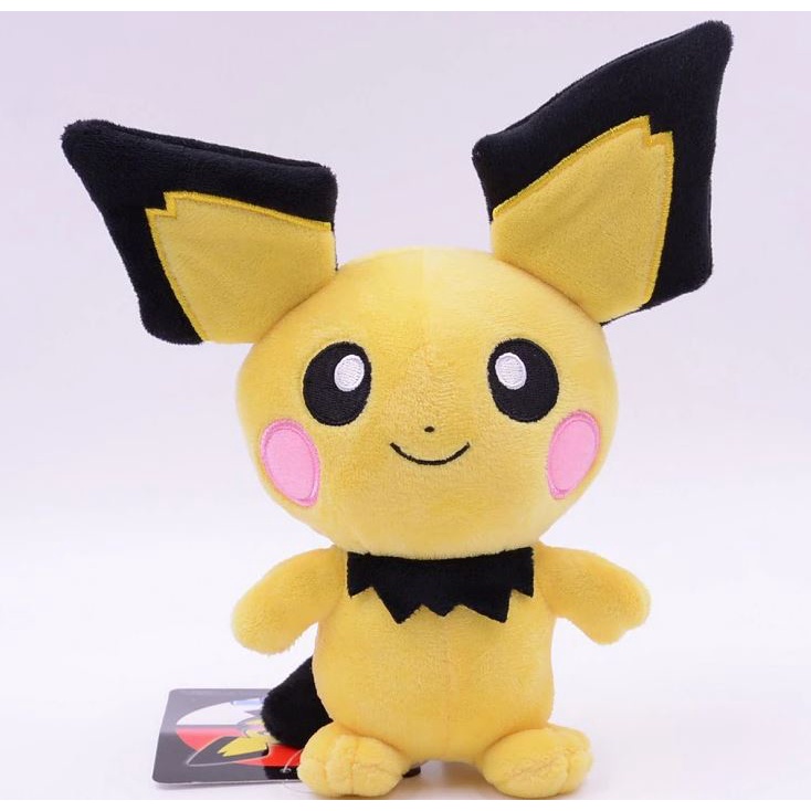 Gấu Bông Pokemon Chuột Pichu Đáng Yêu (20cm--&gt;35cm) Hàng Chính Hãng Pokemon Nguyên Tem Nguyên Tag Mới 100% (Tặng Kèm 1 Ví Bóp Đựng Thẻ Xinh Xắn Như Hình)