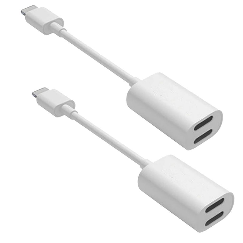 2Pieces Splitter Adapter Headphone Audio & Charger Cable for  7 8 Plus