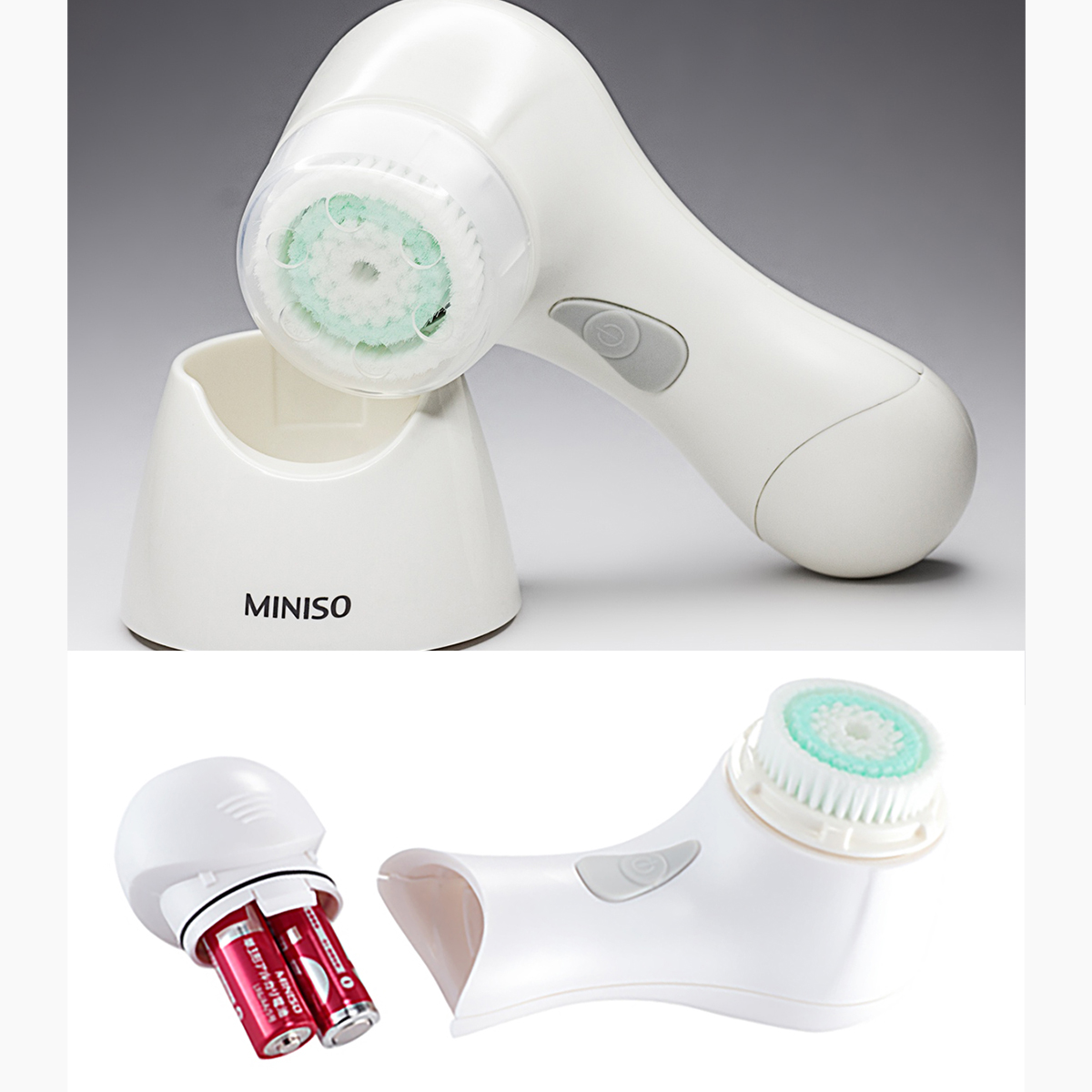 Máy rửa mặt Nhật Bản chạy pin sóng âm MINISO SONIC FACIAL CLEANSING BRUSH làm sạch sâu đến tận lỗ chân lông với chuyển động 1800 xung động/phút – MNS061