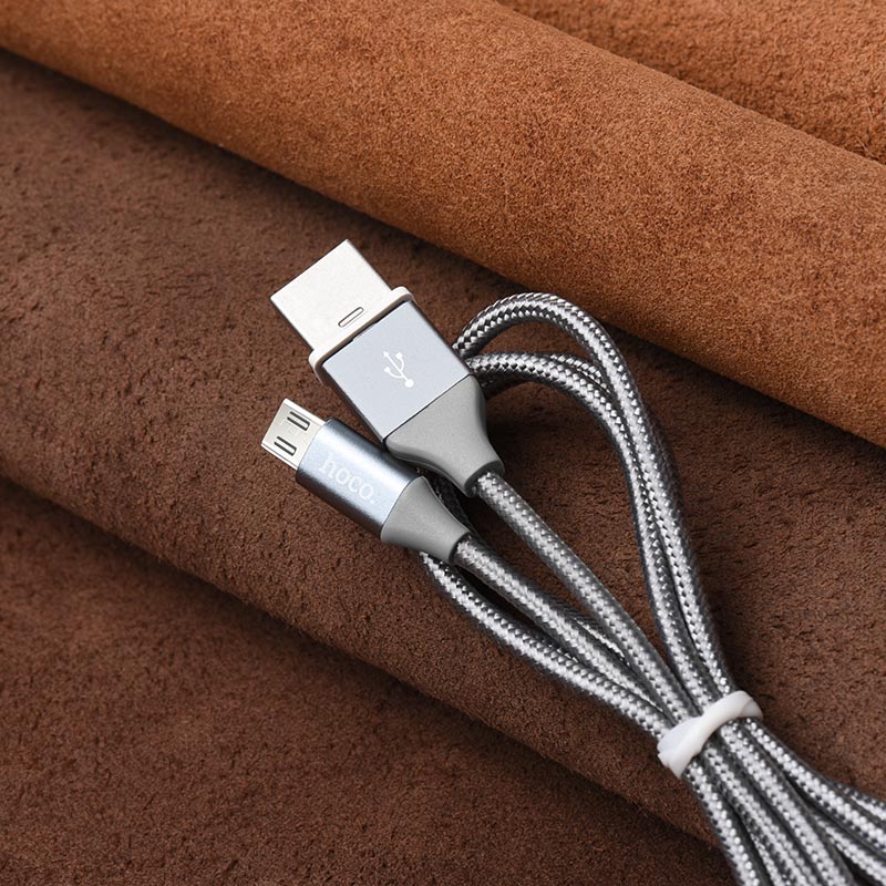 Dây Cáp Sạc Điện Thoại Hoco U40B Micro-USB 1M - Hàng CHính Hãng + Tặng Kèm 1 Ghế Đỡ Điện Thoại Đa Năng T2