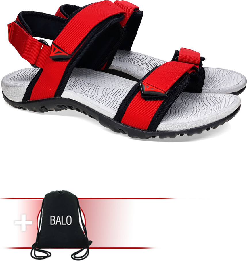 Giày Sandal Việt Thủy Quai Ngang VT01 - Đỏ - Tặng Kèm Balo Túi Rút