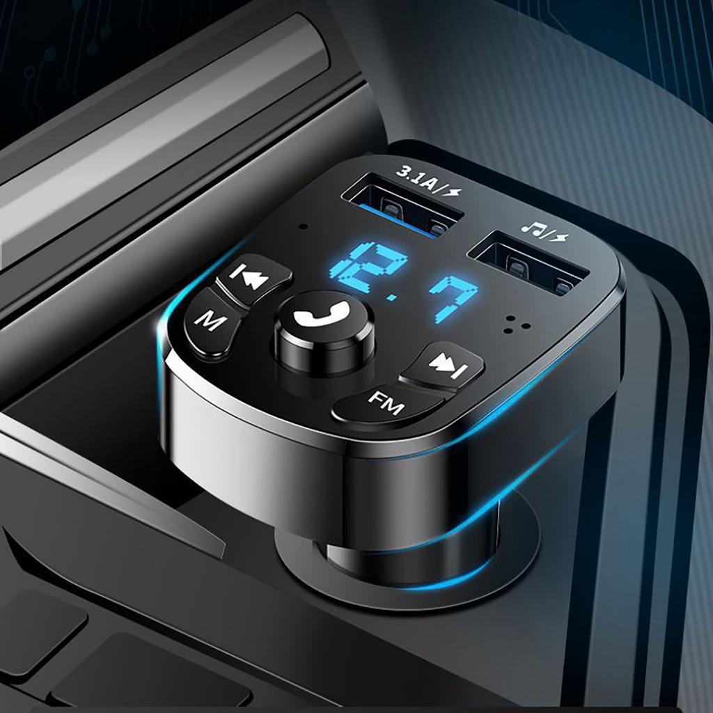 Máy nghe nhạc MP3 bluetooth không dây hai cổng sạc USB cho xe hơi