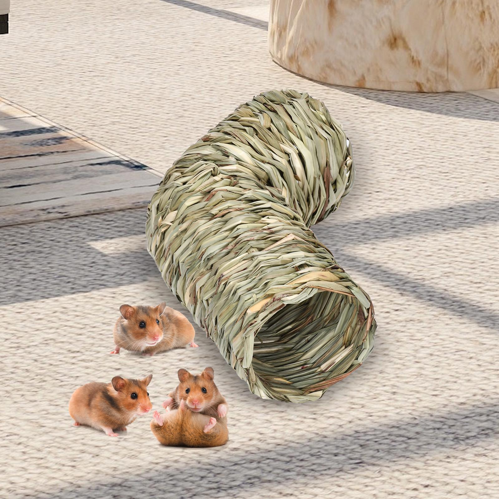 Hamster Grass Tunnel Tunnel Hideaway Durable Bunny Toy Pet Supplies Rabbit Tunnel Tube Nest for Chinchilla Hedgehog Gerbils Ferrets