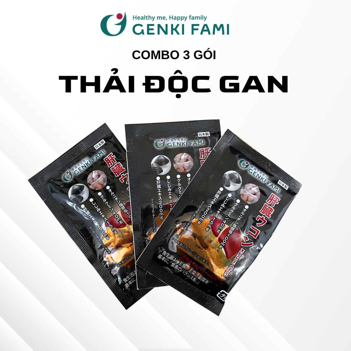 Combo 3 Gói Viên Uống Bổ Gan Kanzo Ukon Giúp Thải Độc Gan, Giảm Mệt Mỏi Genki Fami, Nhật Bản