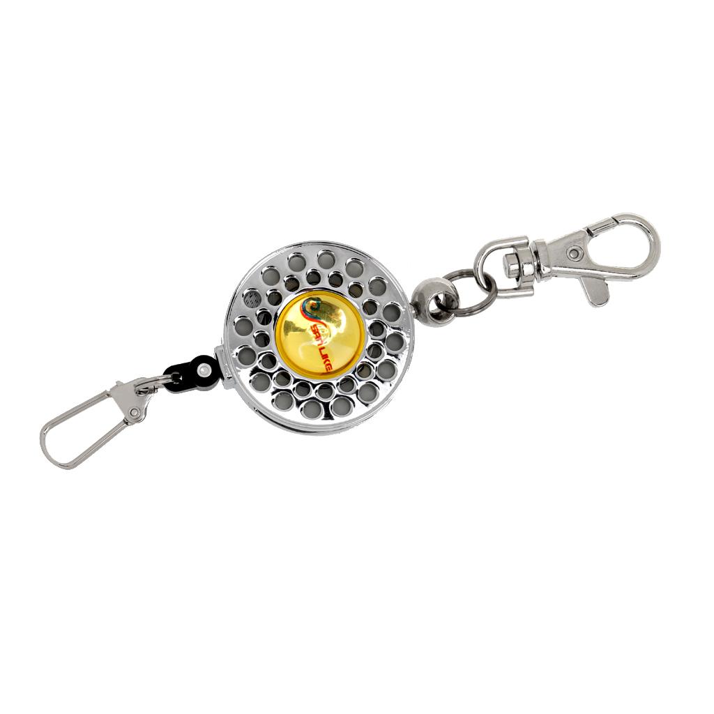 Portable Outdoor Fly Fishing Tool Zinger Retractable Reel Carabiner Clip 100cm