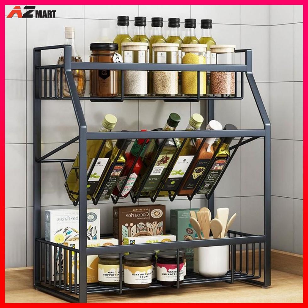 Kệ Nhà Bếp Kệ Gia Vị - Kệ Để Đồ Nhà Bếp Sơn Tĩnh Điện 3 Lớp Cao Cấp Mẫu Mới 2021