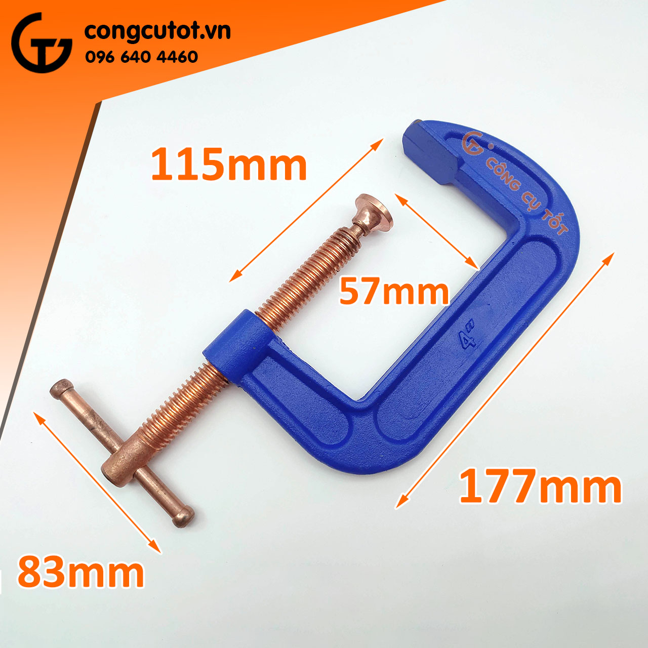 Cảo chữ C bằng sắt rèn dập nóng 4inch 100mm
