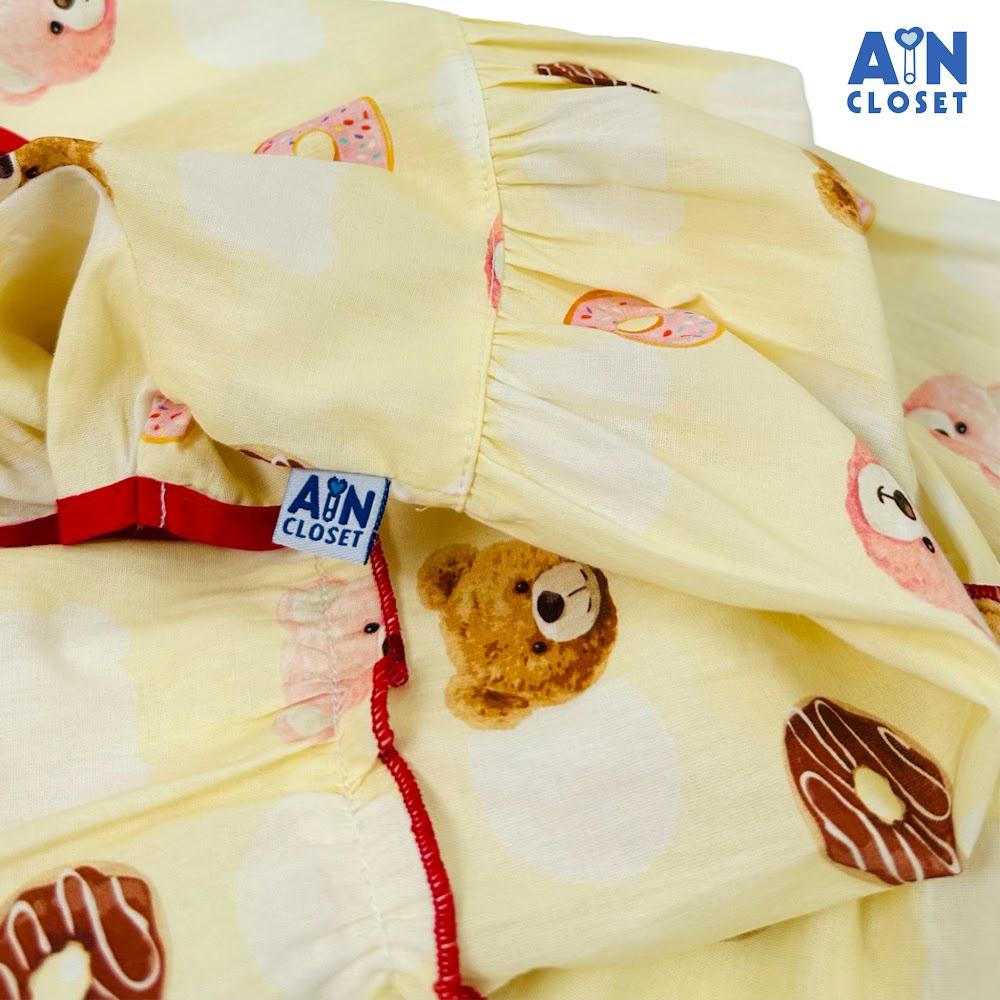 Đầm bé gái họa tiết Gấu Donut Vàng cotton - AICDBGOPFCRA - AIN Closet