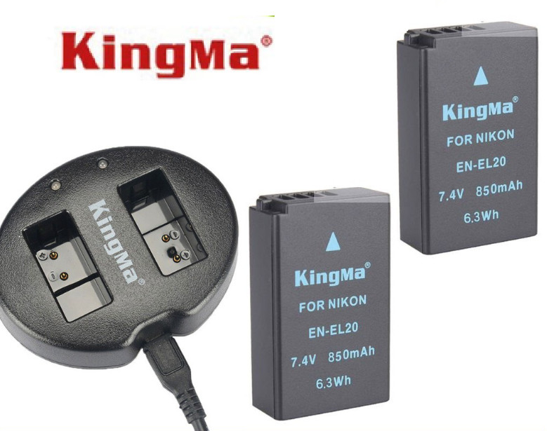 Combo pin sạc Kingma cho Nikon EN-EL20, Hàng chính hãng