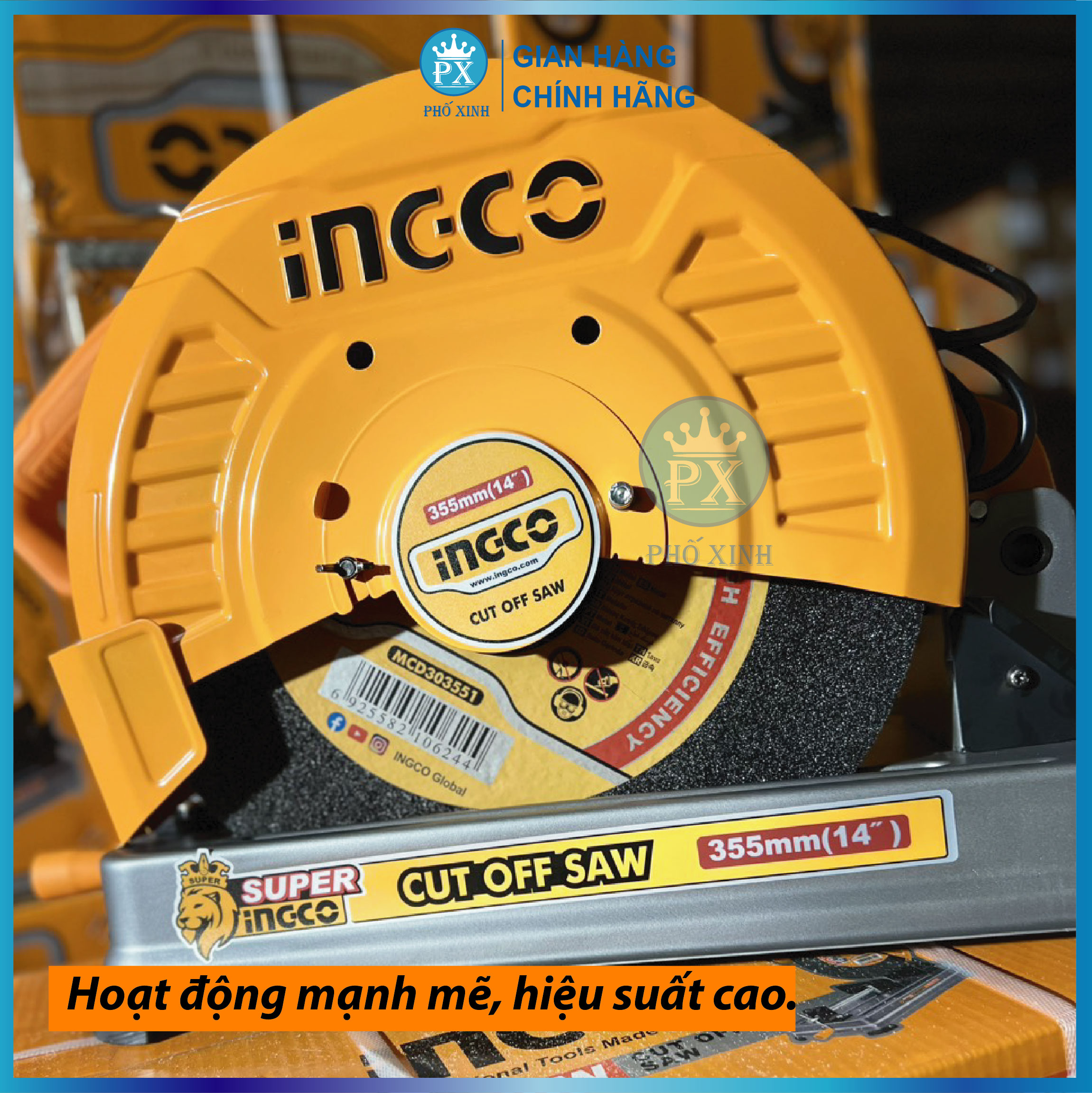 Máy cắt sắt bàn 2400W - 355mm Ingco COS243558, Máy cắt sắt 2200W Ingco COS223558