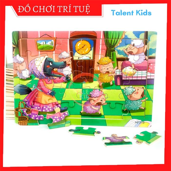 Đồ chơi xếp hình, tranh ghép hình 30 mảnh bằng gỗ cho bé 3 4 5 tuổi giúp bé phát triển trí tuệ
