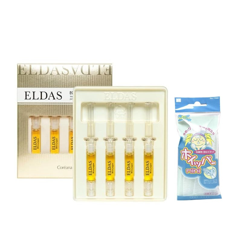 Hộp 4 ống tế bào gốc Eldas EG Tox Program Coreana 2ml x4 +Tặng Kèm 1 Túi Lưới Rửa Mặt Tạo Bọt