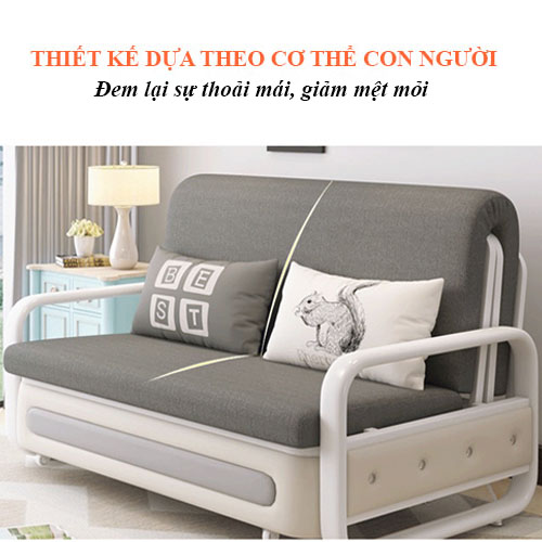 Giường sofa thông minh, ghế sofa giường đa năng gấp gọn tặng kèm 2 gối trị giá 500k kích thước 1m2, 1m5, 1m8