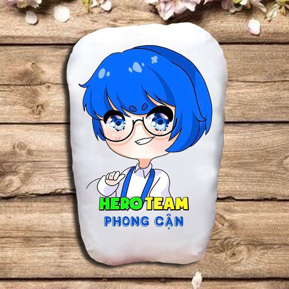 Gấu hero team 2 mặt ảnh 22x50cm / gối ngủ hero team simmy,siro,sammy, timmy, phong cận